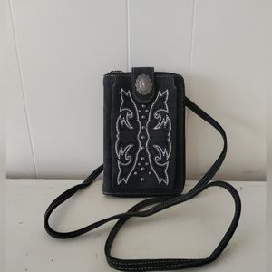 Crossbody Purse black western embroidered studs Montana West American Bling
